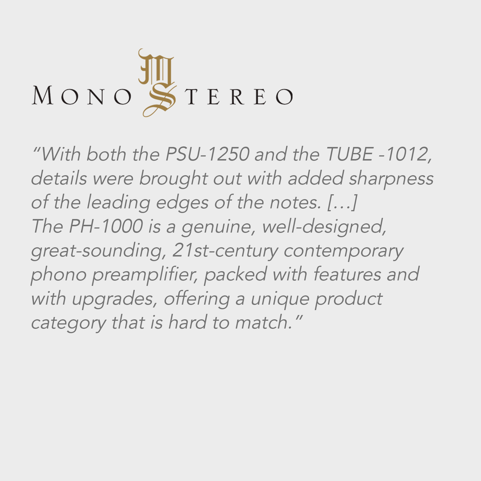 Mono & Stereo | PH-1000 Editors Choice 2022